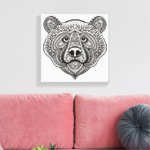 Geïnspireerd Beer Face 6 Canvas Afdruk (Insitu (Woonkamer))