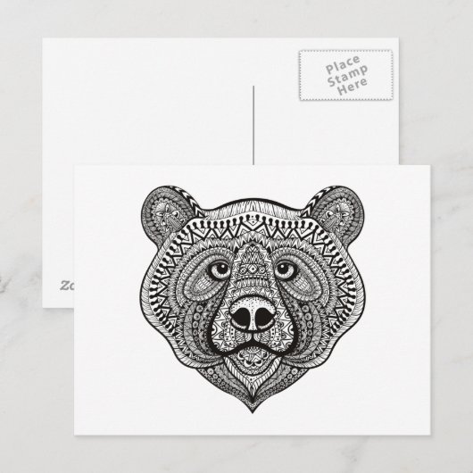 Geïnspireerd Beer gezicht Briefkaart (Voorkant / Achterkant)