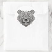 Geïnspireerd Beer gezicht Ronde Sticker (Tas)