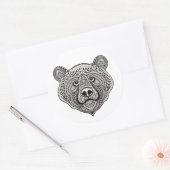 Geïnspireerd Beer gezicht Ronde Sticker (Envelop)