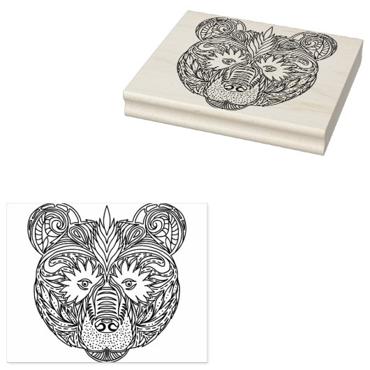 Geïnspireerd Beer Rubberstempel (Gestempeld)