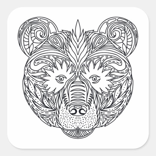 Geïnspireerd Beer Vierkante Sticker (Voorkant)