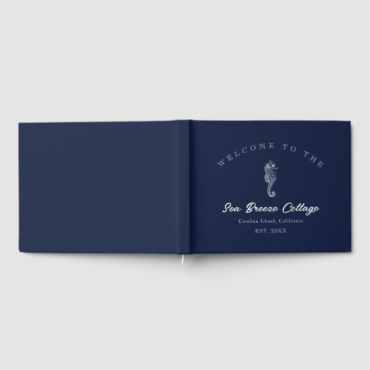  geïnspireerd blauw en wit zeepaardje gastenboek (Volledig)