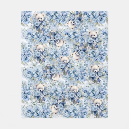   geïnspireerd blauw Teddy Bear Boy's Fleece Deken (Voorkant)