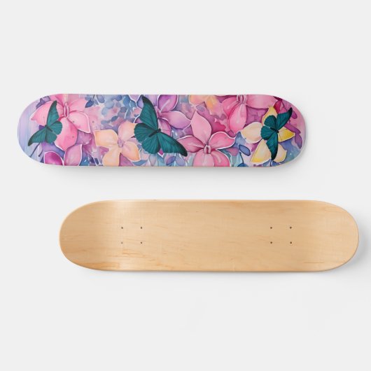  geïnspireerd bloemenontwerp & vlinders persoonlijk skateboard (Horizontaal)