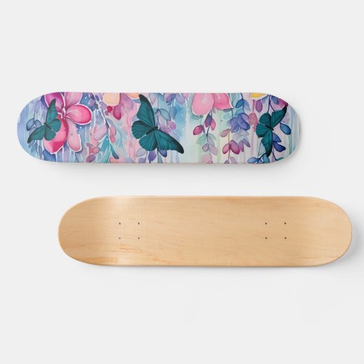  geïnspireerd bloemenontwerp & vlinders persoonlijk skateboard (Horizontaal)