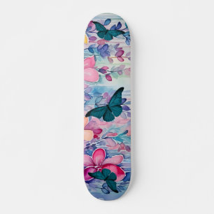  geïnspireerd bloemenontwerp & vlinders persoonlijk skateboard