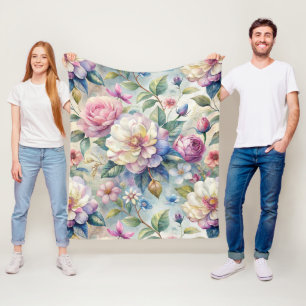 geïnspireerd bloemmotief fleece deken