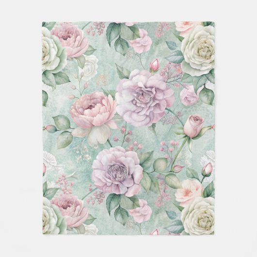  geïnspireerd bloemmotief fleece deken (Voorkant)