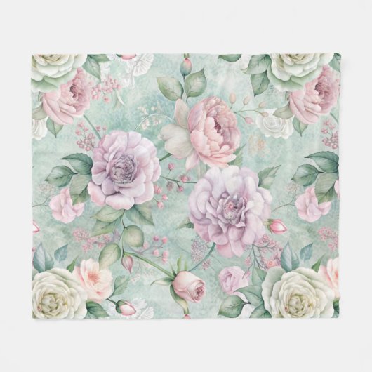  geïnspireerd bloemmotief fleece deken (Voorkant (Horizontaal))