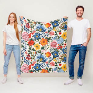  geïnspireerd bloemmotief fleece deken