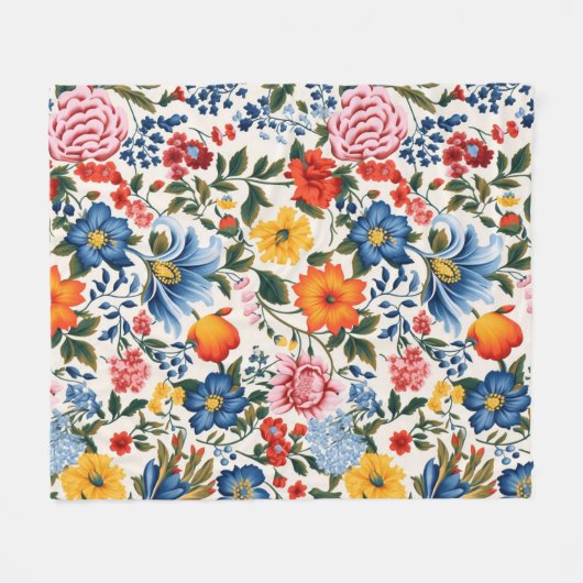  geïnspireerd bloemmotief fleece deken (Voorkant (Horizontaal))