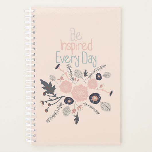 Geïnspireerd botanische bloemen roze planner (Voorkant)