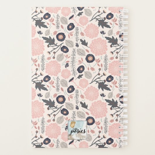 Geïnspireerd botanische bloemen roze planner (Achterkant)