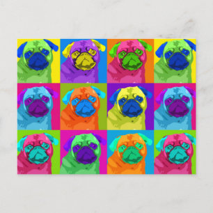 geïnspireerd Briefkaart Pug