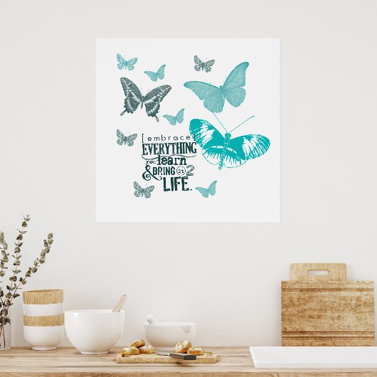 Geïnspireerd buterflies poster (Keuken)