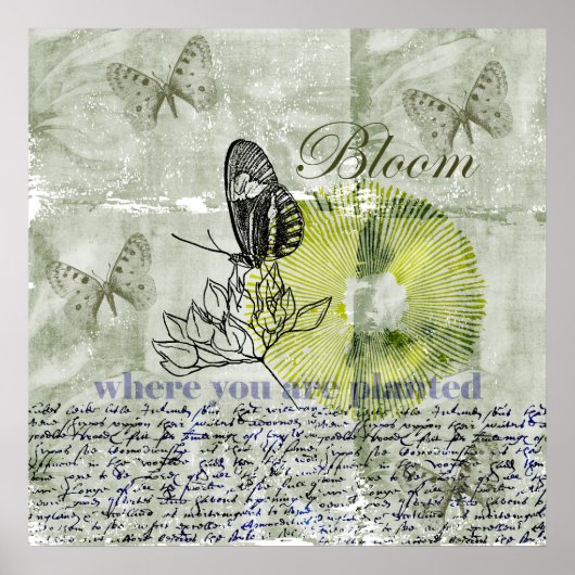 Geïnspireerd Butterfly Bloom Poster (Voorkant)