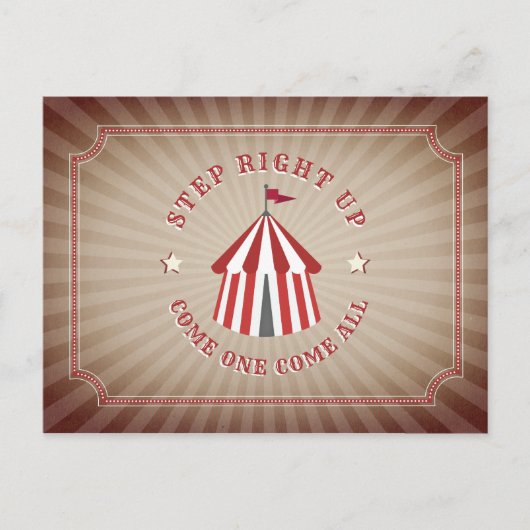  geïnspireerd circus verjaardag uitnodiging briefkaart (Voorkant)