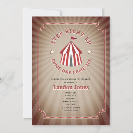  geïnspireerd circustent Verjaardag Kaart (Voorkant)