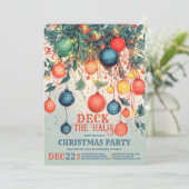  geïnspireerd 'Deck the Halls' kerstfeest Kaart (Staand voorkant)