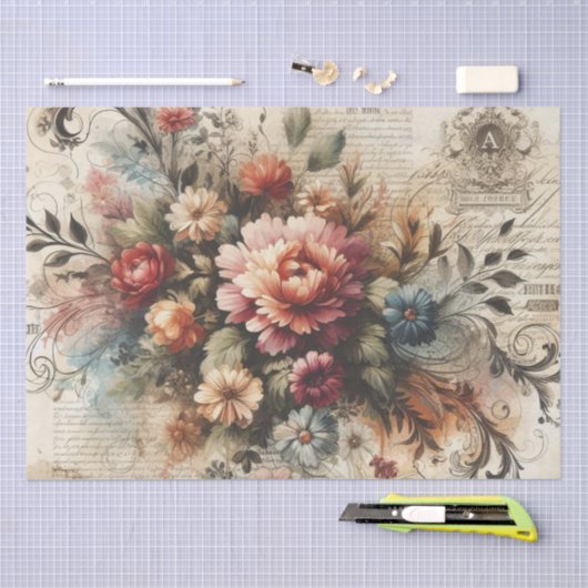  geïnspireerd decoupage bloemenweefsel papier (Craft)