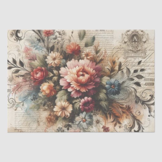 geïnspireerd decoupage bloemenweefsel papier (Voorkant)