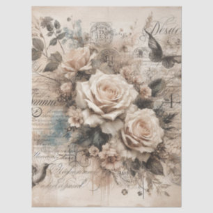 geïnspireerd decoupage bloemenweefsel papier