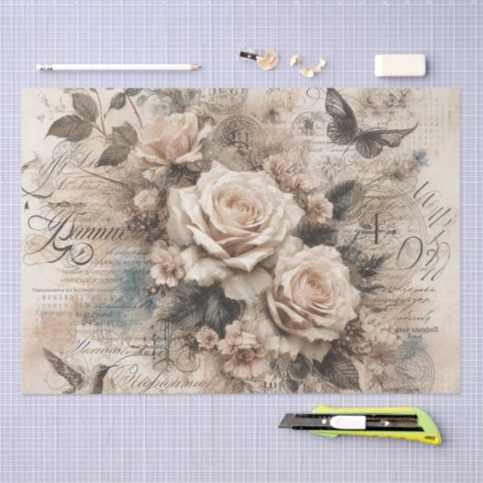 geïnspireerd decoupage bloemenweefsel papier (Craft)