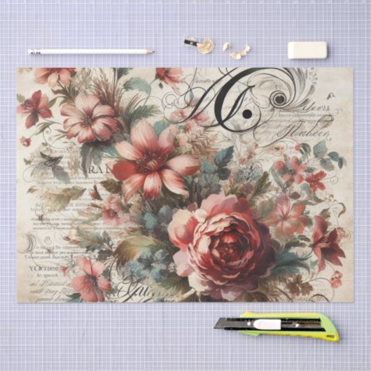 geïnspireerd decoupage bloemenweefsel papier (Craft)