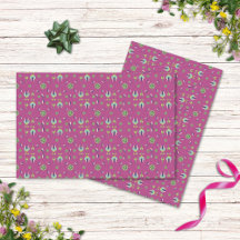 geïnspireerd Deep Pink Floral Tissue Paper