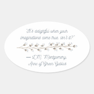 Geïnspireerd door Anne of Green Gables Ovale Sticker