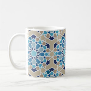 Geïnspireerd door Arabisch Tiles Beige en Blue Koffiemok