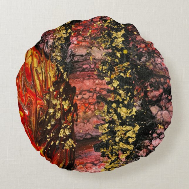 Geïnspireerd door Californische brandhaarden Rond Kussen (Achterkant)