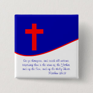 Geïnspireerd door de Christenvlag Vierkante Button 5,1 Cm