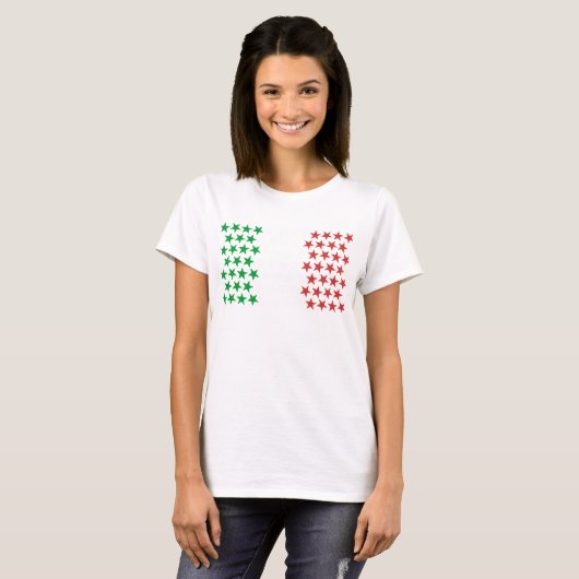 Geïnspireerd door de Italiaanse vlag. Stars Editio T-shirt (Voorkant volledig)