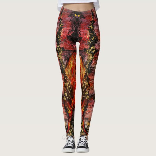 Geïnspireerd door de rode goudsmederij van Califor Leggings (Voorkant)