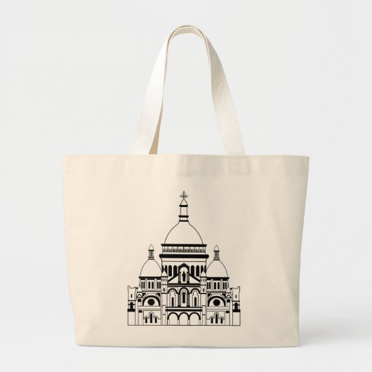 Geïnspireerd door de Sacre Coeur, Montmartre Grote Tote Bag (Voorkant)