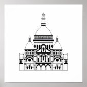 Geïnspireerd door de Sacre Coeur, Montmartre Poster (Voorkant)