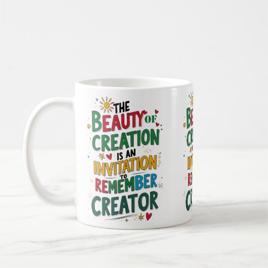 Geïnspireerd door de Schepping - Faith-Based Quote Koffiemok (Links)