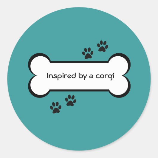 Geïnspireerd door een corgi ronde sticker (Voorkant)