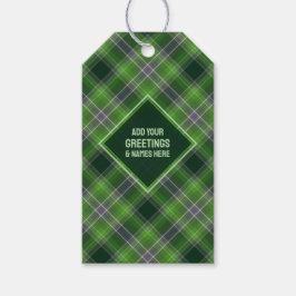 Geïnspireerd door groen en paars tartan geruit cadeaulabel