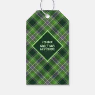Geïnspireerd door groen en paars tartan geruit cadeaulabel
