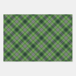 Geïnspireerd door groene en paarse tartan ruit inpakpapier vel