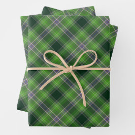 Geïnspireerd door groene en paarse tartan ruit inpakpapier vel