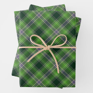 Geïnspireerd door groene en paarse tartan ruit inpakpapier vel
