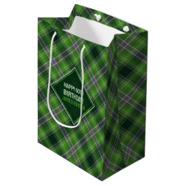 Geïnspireerd door groene en paarse tartan ruit medium cadeauzakje