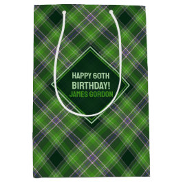 Geïnspireerd door groene en paarse tartan ruit medium cadeauzakje
