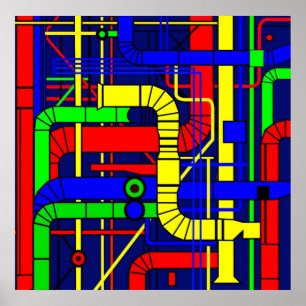 Geïnspireerd door het Centrum Georges Pompidou Poster