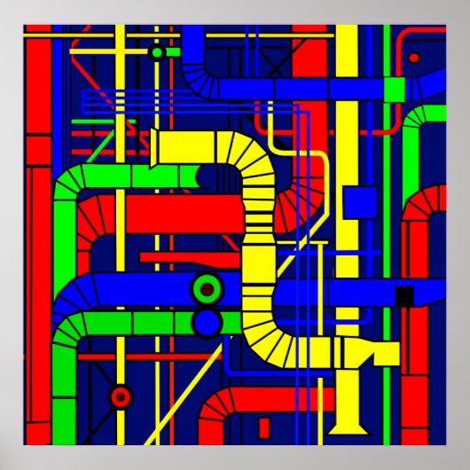 Geïnspireerd door het Centrum Georges Pompidou Poster (Voorkant)