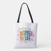 Geïnspireerd door het leven - Schoudertota Tote Bag (Achterkant)